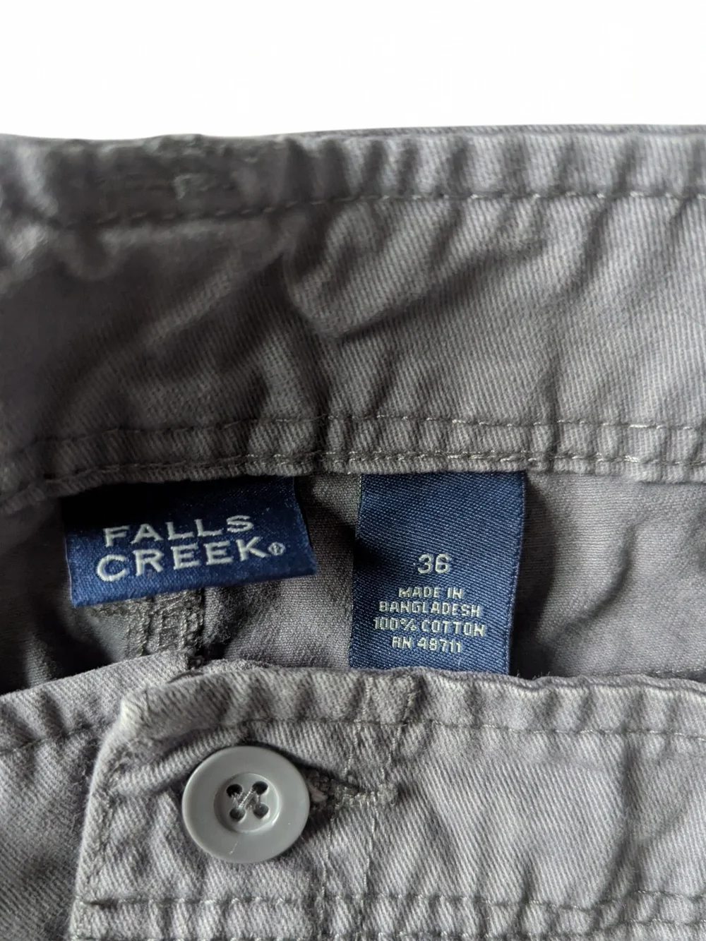 Falls Creek Men's Gray Cargo Shorts Casual Utility Style 36